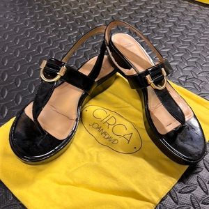 Black platform sandals